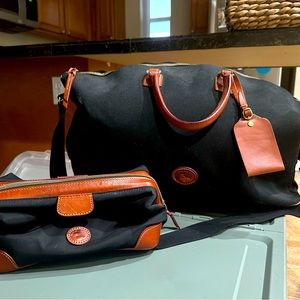 Dooney and Bourke canvas weekender AND make up bag